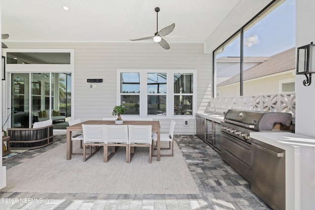 742 Honey Blossom Rd, Saint Johns, FL 32259 - interior space with ceiling fan, area for grilling, and outdoor lounge area