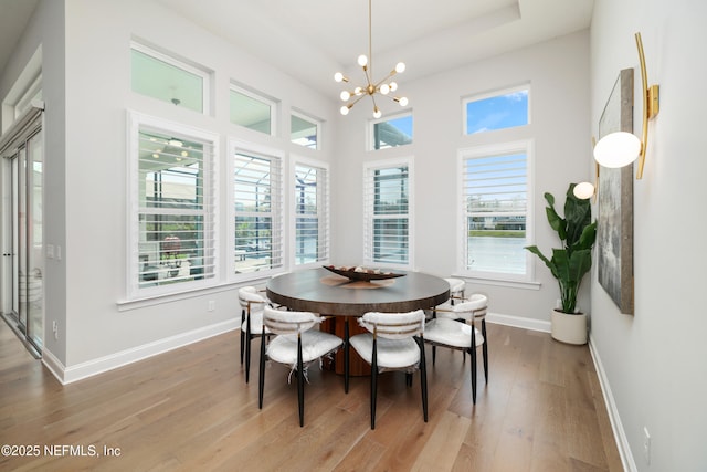 742 Honey Blossom Rd, Saint Johns, FL 32259 - dining room featuring baseboards, plenty of natural light, light wood finished floors, and a notable chandelier