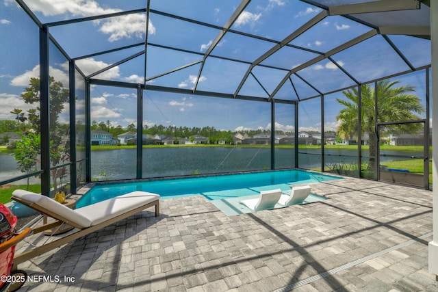 742 Honey Blossom Rd, Saint Johns, FL 32259 - pool with a lanai, a patio, a water view, and a residential view
