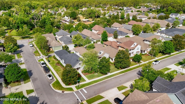 birds eye view of property with a residential view