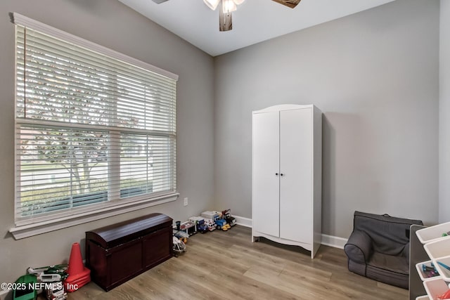 85325 Champlain Dr, Fernandina Beach, FL 32034 - misc room featuring ceiling fan and light wood finished floors