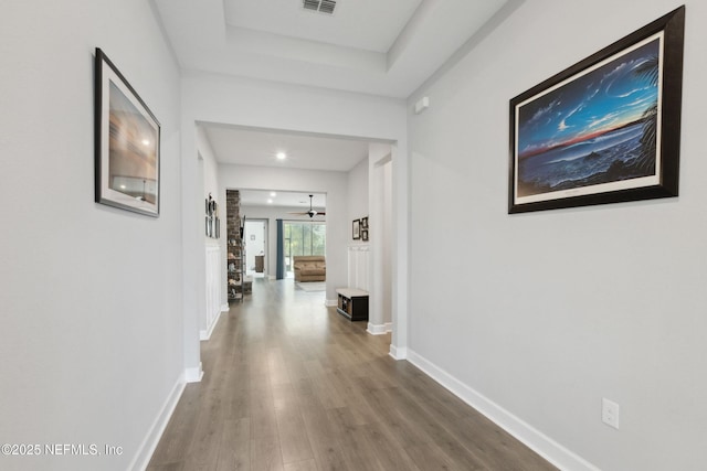 85325 Champlain Dr, Fernandina Beach, FL 32034 - hallway with wood finished floors, baseboards, and recessed lighting