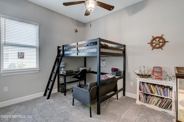85325 Champlain Dr, Fernandina Beach, FL 32034 - bedroom featuring carpet, baseboards, and ceiling fan