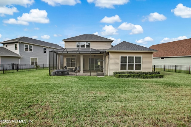85325 Champlain Dr, Fernandina Beach, FL 32034 - back of property with a patio area and roof with shingles