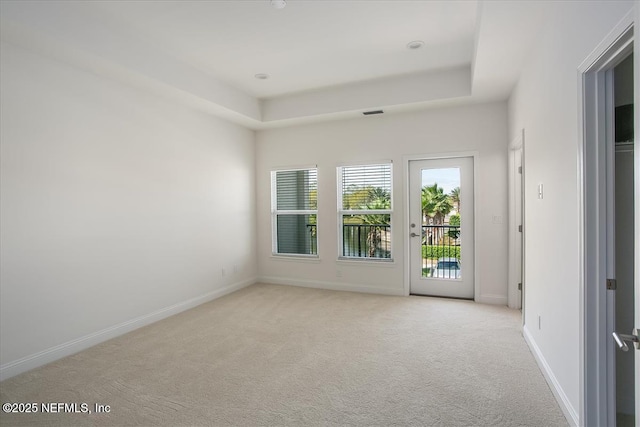109 Rimini Ct, Jacksonville, FL 32225 - unfurnished room with light carpet, baseboards, and a tray ceiling