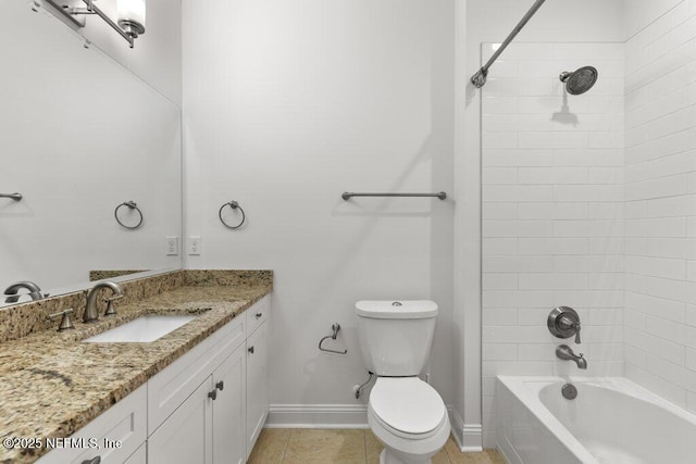 109 Rimini Ct, Jacksonville, FL 32225 - full bathroom with toilet, shower / tub combination, vanity, tile patterned floors, and baseboards