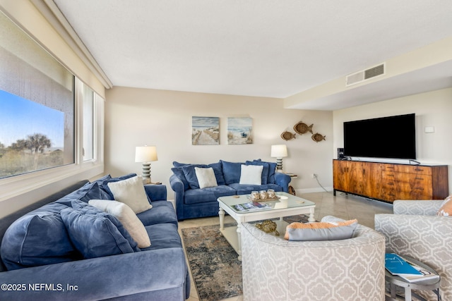 1107 Beach Walker Rd Unit 1107, Amelia Island, FL 32034 - living area with visible vents, baseboards, and tile patterned floors