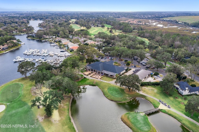 13815 Admirals Bend Dr, Jacksonville, FL 32225 - drone / aerial view featuring view of golf course and a water view