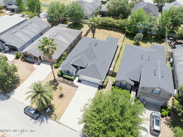 drone / aerial view with a residential view