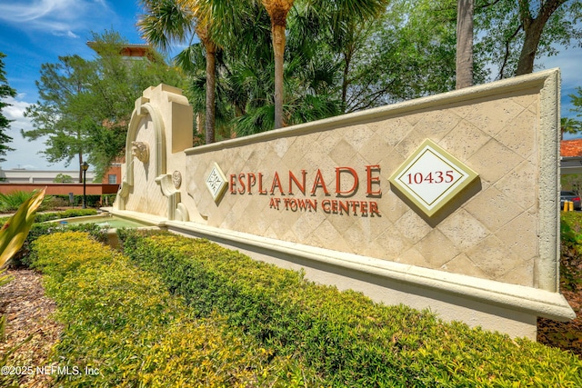 view of community sign