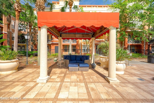 view of patio featuring outdoor lounge area