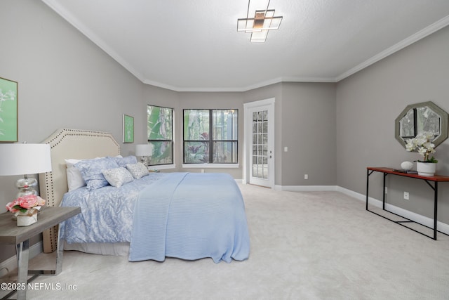 725 Carthage Pl, Saint Johns, FL 32259 - bedroom featuring baseboards, crown molding, and carpet