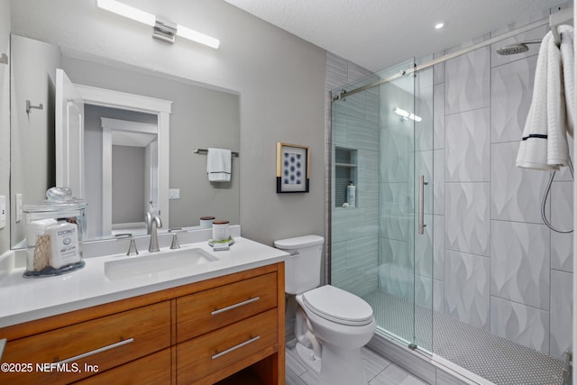 725 Carthage Pl, Saint Johns, FL 32259 - full bathroom featuring toilet, a stall shower, vanity, and recessed lighting