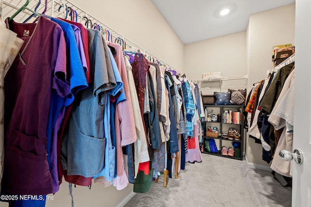spacious closet with carpet flooring
