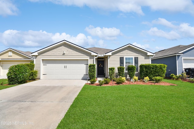 2471 Cold Stream Ln, Green Cove Springs, FL 32043 - ranch-style house featuring driveway, a front lawn, and a garage