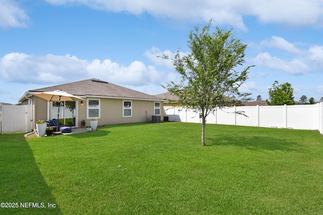2471 Cold Stream Ln, Green Cove Springs, FL 32043 - back of house with stucco siding, cooling unit, and roof with shingles