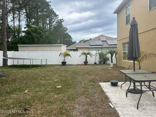 view of yard with a patio area and a fenced backyard