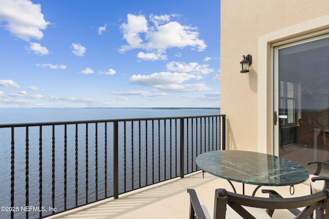 balcony with a water view