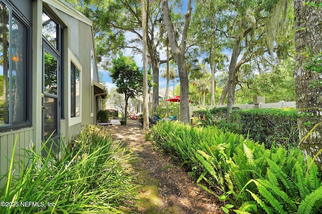 view of yard featuring fence