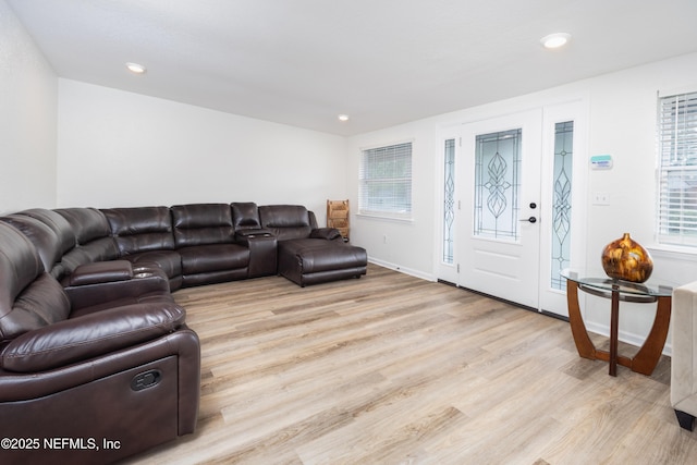 3165 Victoria Park Rd, Jacksonville, FL 32216 - living room featuring baseboards, plenty of natural light, and light wood-style flooring