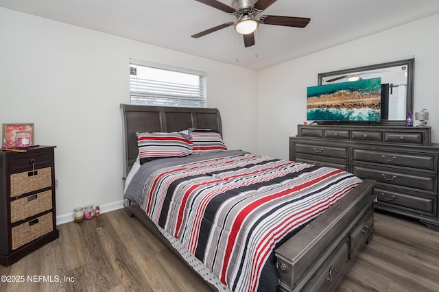 3165 Victoria Park Rd, Jacksonville, FL 32216 - bedroom featuring baseboards, ceiling fan, and dark wood-type flooring