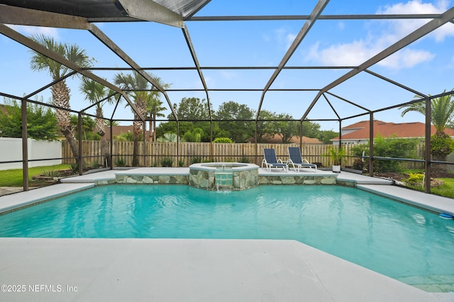 14526 Starbuck Springs Way, Jacksonville, FL 32258 - view of pool featuring a patio area, a fenced backyard, and glass enclosure
