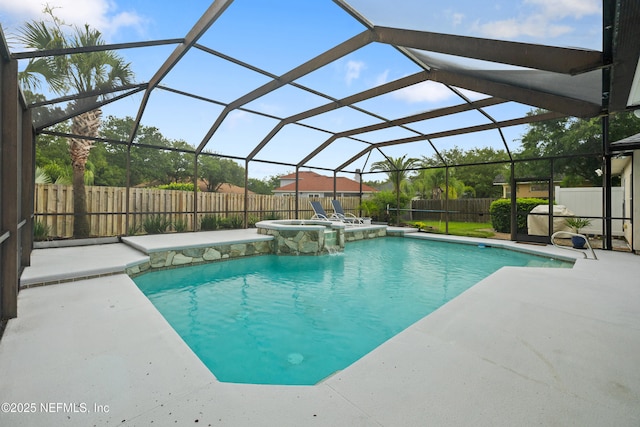 14526 Starbuck Springs Way, Jacksonville, FL 32258 - view of swimming pool with a fenced backyard, a patio area, and a pool with connected hot tub