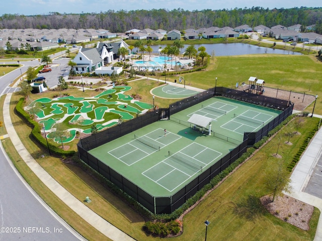 221 Saint Kitts Loop, Saint Augustine, FL 32092 - aerial perspective of suburban area featuring a pool area and a nearby body of water