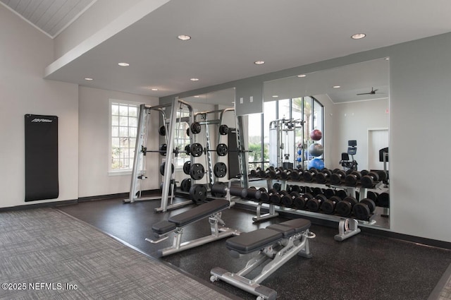 221 Saint Kitts Loop, Saint Augustine, FL 32092 - workout area featuring recessed lighting and baseboards
