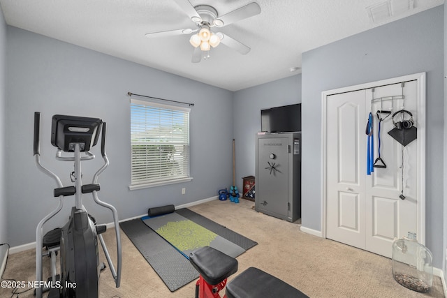 221 Saint Kitts Loop, Saint Augustine, FL 32092 - exercise area with carpet flooring and a ceiling fan
