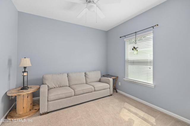221 Saint Kitts Loop, Saint Augustine, FL 32092 - carpeted living room featuring a ceiling fan and baseboards