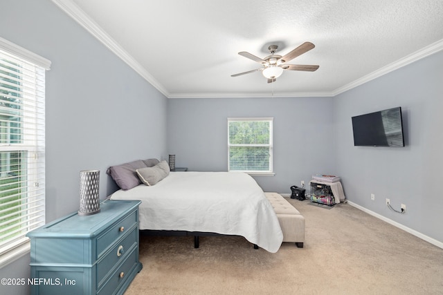 221 Saint Kitts Loop, Saint Augustine, FL 32092 - bedroom featuring carpet flooring, crown molding, and ceiling fan