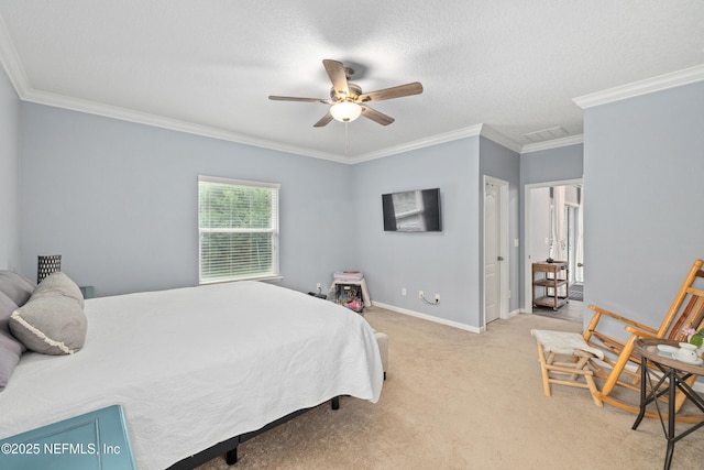 221 Saint Kitts Loop, Saint Augustine, FL 32092 - bedroom featuring light carpet, ornamental molding, and ceiling fan