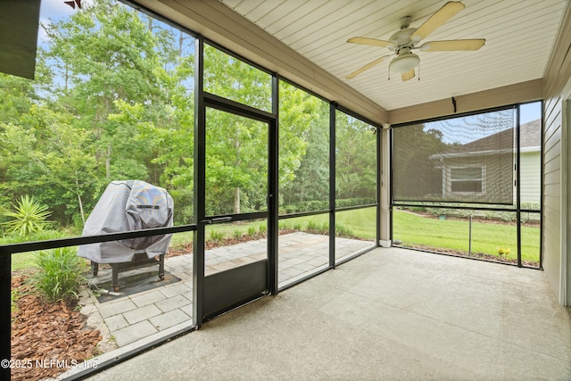 221 Saint Kitts Loop, Saint Augustine, FL 32092 - unfurnished sunroom with a ceiling fan