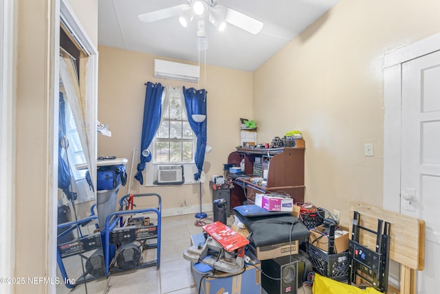 37885 Kings Ferry Rd, Hilliard, FL 32046 - storage area featuring cooling unit, a wall mounted air conditioner, and ceiling fan