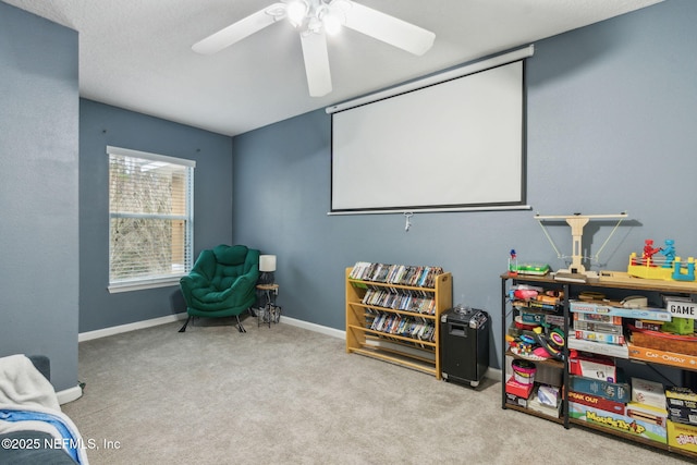 625 Oakleaf Plantation Pkwy Unit 1115, Orange Park, FL 32065 - carpeted cinema room with baseboards and ceiling fan