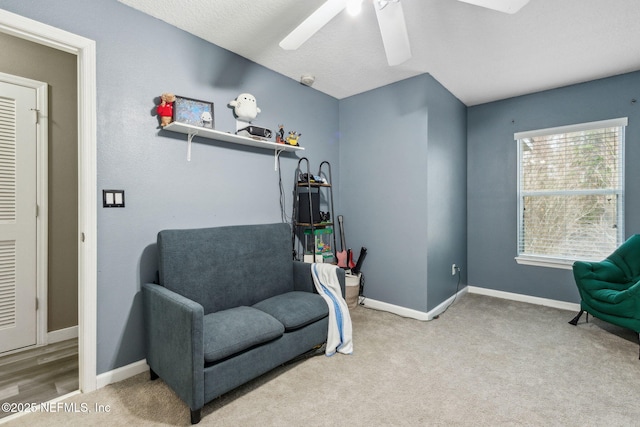 625 Oakleaf Plantation Pkwy Unit 1115, Orange Park, FL 32065 - living area featuring baseboards, carpet flooring, and ceiling fan