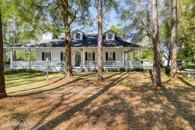 country-style home with covered porch