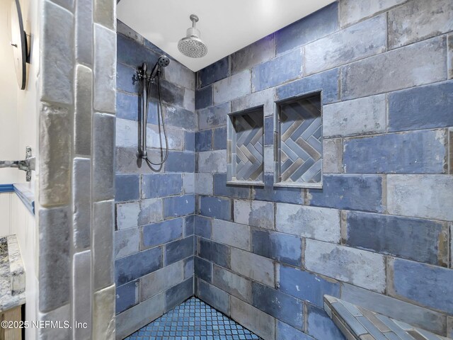 70 Weeden St + Guest House, Unit Guest House, Saint Augustine, FL 32084 - full bathroom with a tile shower