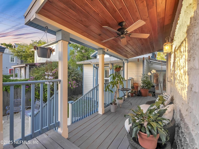 70 Weeden St + Guest House, Unit Guest House, Saint Augustine, FL 32084 - wooden deck featuring ceiling fan