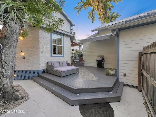 70 Weeden St + Guest House, Unit Guest House, Saint Augustine, FL 32084 - view of deck at dusk