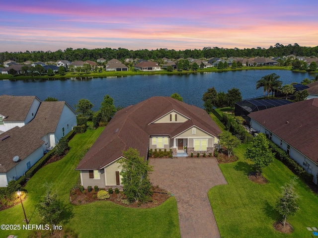 269 Fremont Ave, Saint Augustine, FL 32095 - aerial view at dusk of a residential view and a water view