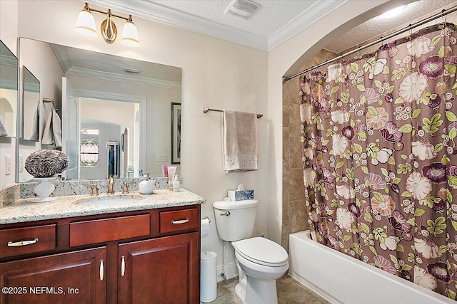 71 Utina Way, Saint Augustine, FL 32084 - full bathroom with toilet, ornamental molding, vanity, and visible vents