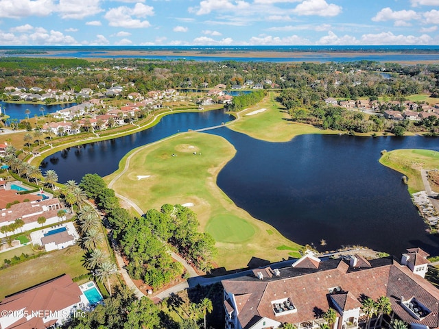 105 Calle Norte, Saint Augustine, FL 32095 - aerial overview of property's location with nearby suburban area, a golf club, a nearby body of water, and a tree filled landscape