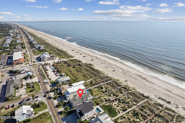 2122 S Fletcher Ave, Fernandina Beach, FL 32034 - drone / aerial view featuring a water view and a view of the beach