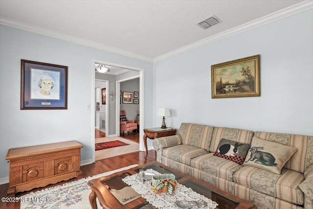 2632 Loopridge Dr, Orange Park, FL 32065 - living area with wood finished floors, crown molding, and baseboards