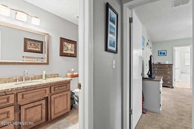 2632 Loopridge Dr, Orange Park, FL 32065 - corridor with a sink, light carpet, and a textured ceiling