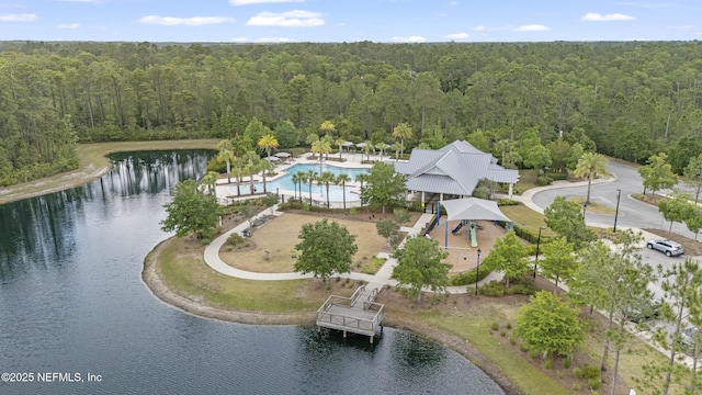 10350 Alder Creek Ln, Jacksonville, FL 32222 - aerial view of a heavily wooded area, a pool, and a large body of water