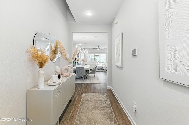 437 Narrowleaf Dr, Saint Johns, FL 32259 - corridor with dark wood-type flooring and baseboards