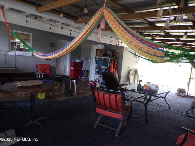 view of patio featuring outdoor dining area